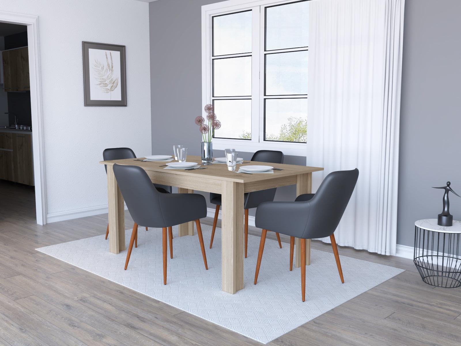 COMEDOR AMAPOLA BEIGE, INCLUYE CUATRO SILLAS NEGRAS