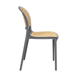 SILLA APILABLE POLIPROPILENO REFORZADO RESPALDO TEJIDO TERRAZA COMEDOR