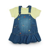 61987 CONJUNTO NIÑA BEBÉ - JARDINERA DENIM BORDADA