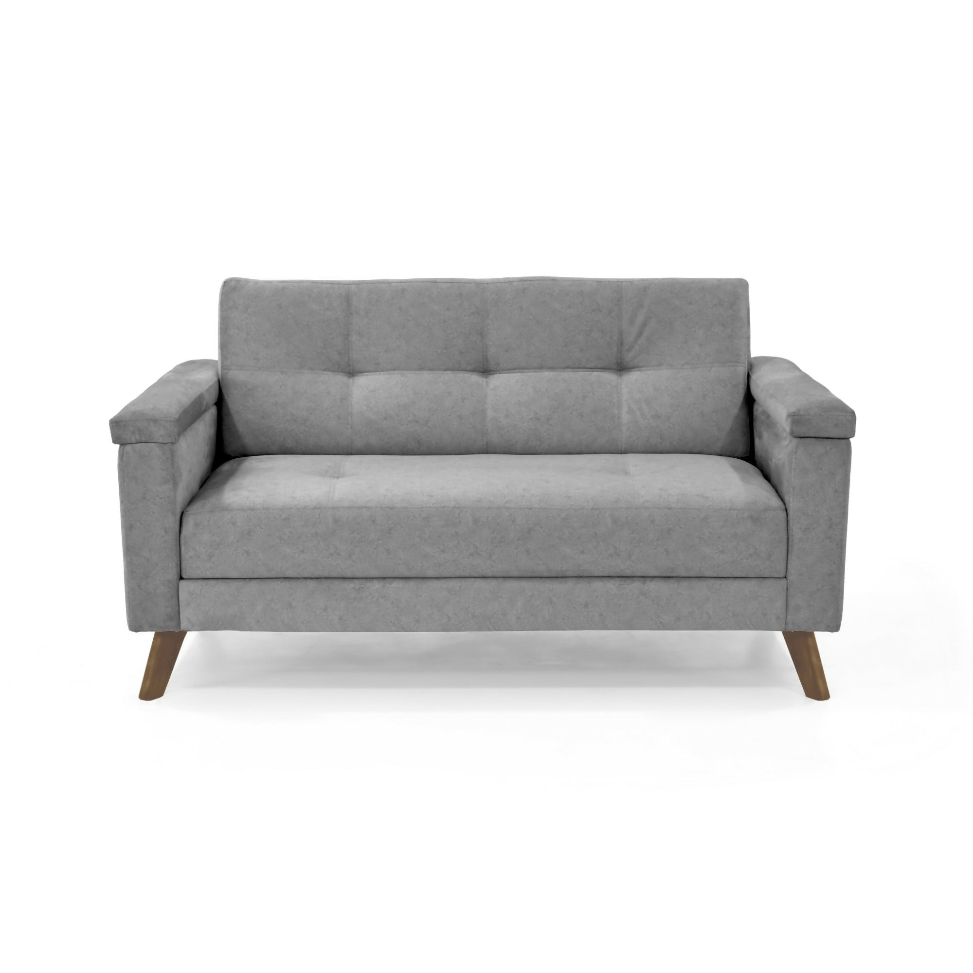 SOFA CARTER 2 PUESTOS 150X83X84 CON APOYA BRAZOS TELA GRIS