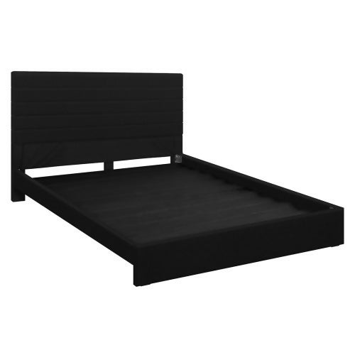 CAMA LEO COLOR NEGRO TELA 200X200 KING