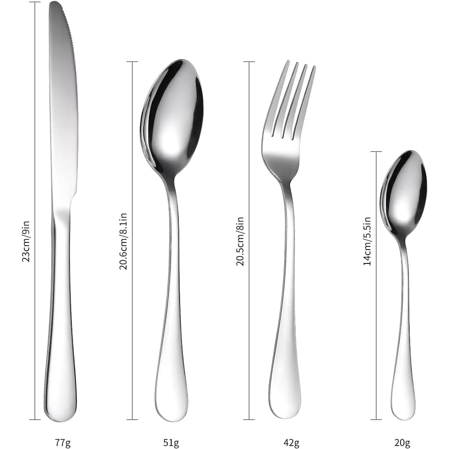 JUEGO DE CUBIERTOS SET 24 PIEZAS ACERO INOXIDABLE PLATEADO