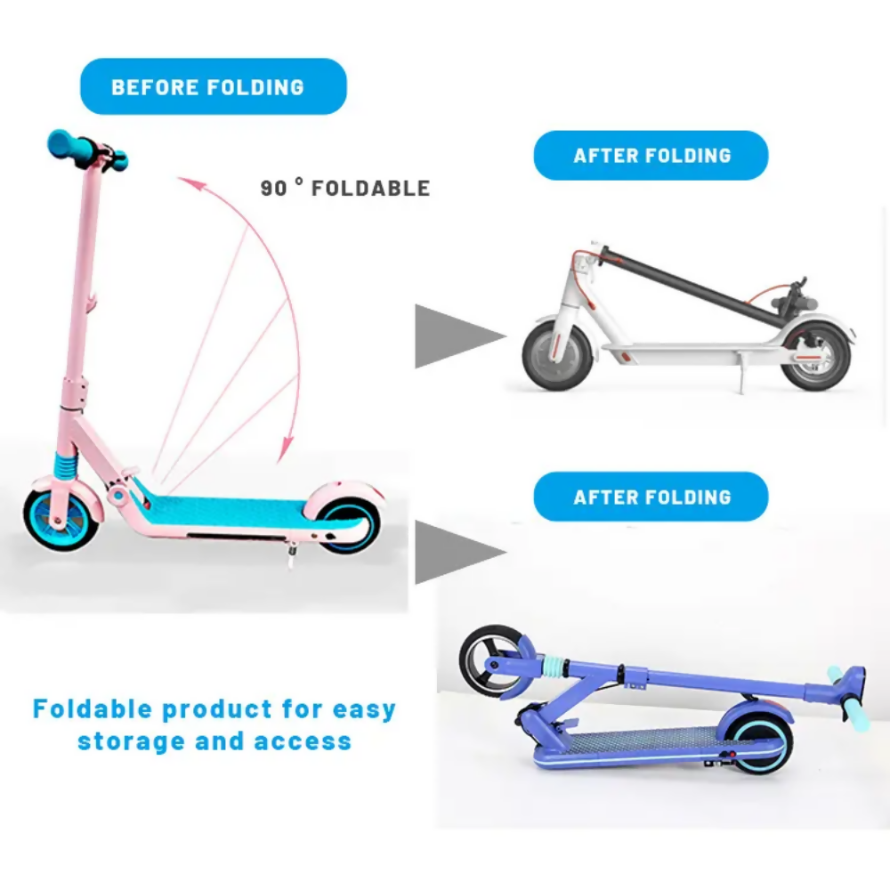 SCOOTER ELÉCTRICA PLEGABLE PARA NIÑOS EPOWER E65 RESISTE 70K COLOR AZUL