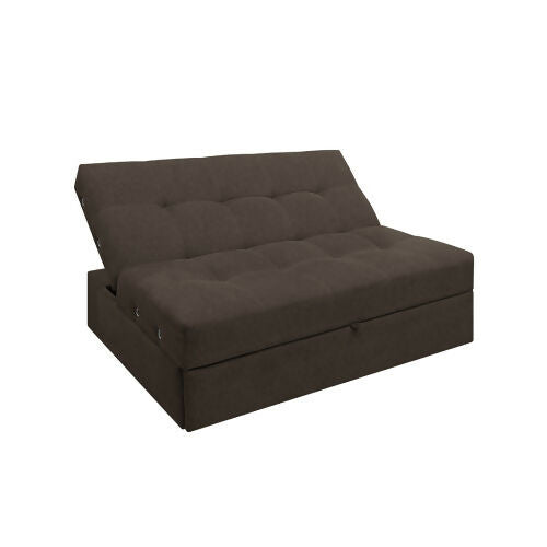 SOFA CAMA ANGELA CON BRAZOS TELA CAFÉ