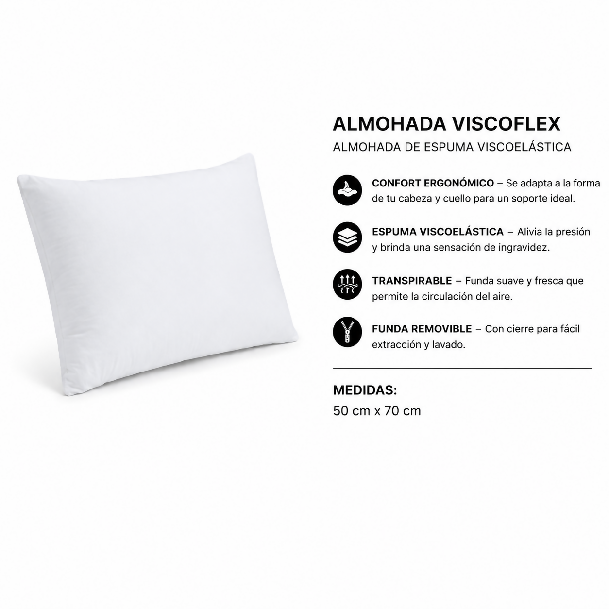 ALMOHADA VISCOFLEX COLOR BLANCO