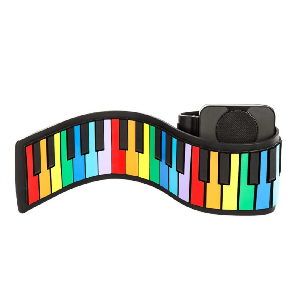 TECLADO ORGANETA PIANO MUSICAL PLEGABLE 49 TECLAS PARA NIÑOS - NEGRO