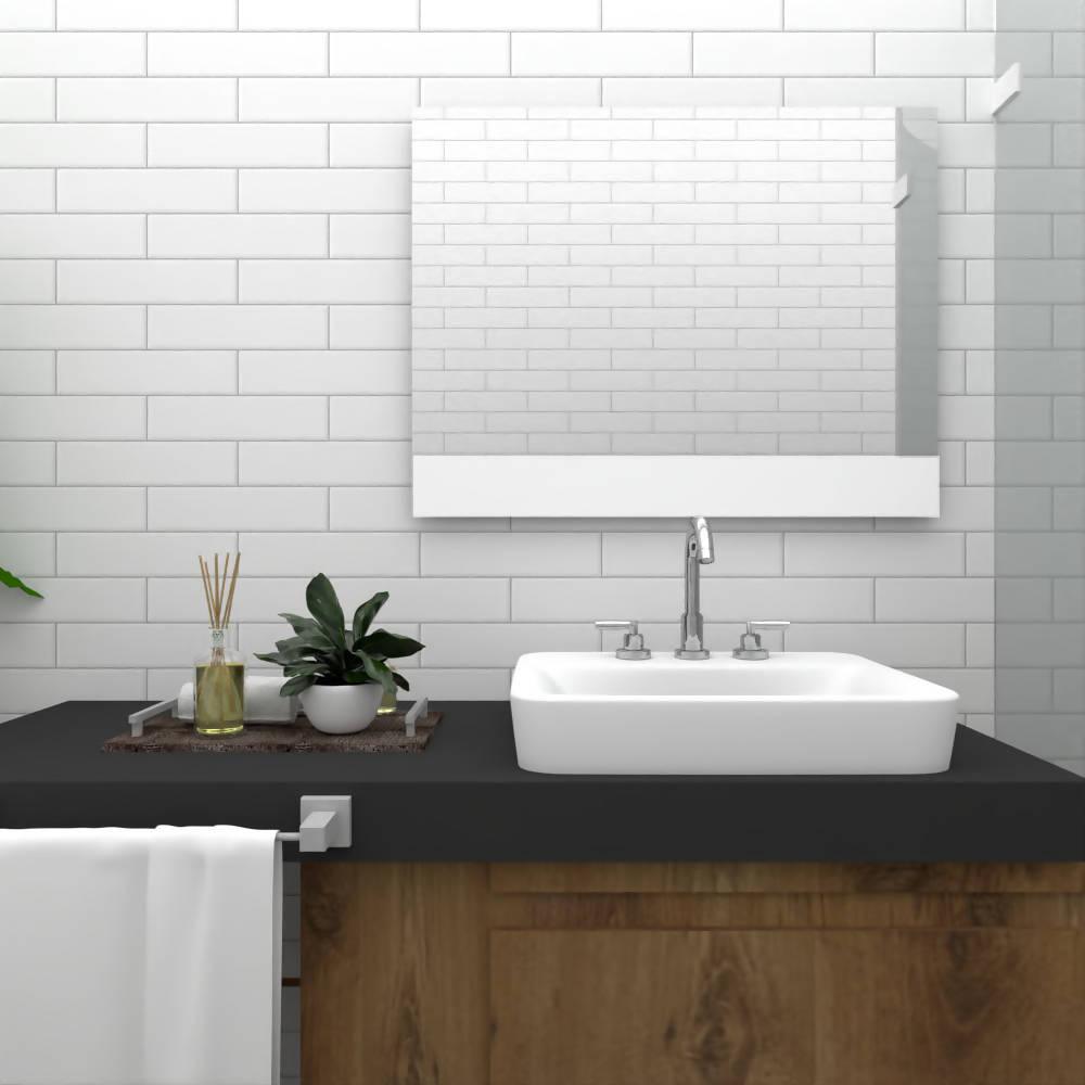 ESPEJO RECTANGULAR PALERMO, GRIS, CON DISEÑO EN SANDBLASTING
