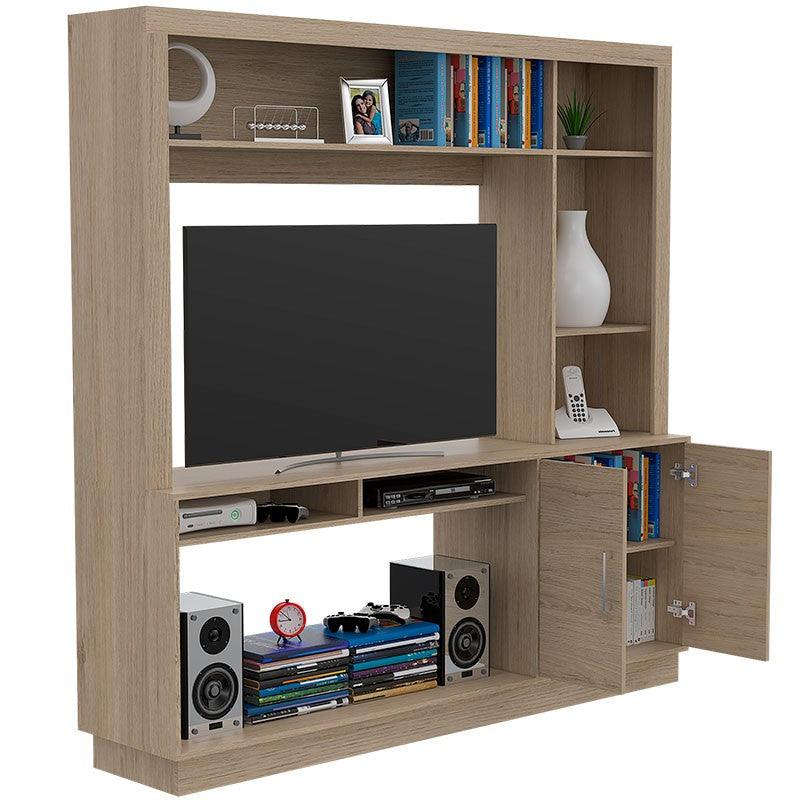 MESA PARA TV ROMEO, BEIGE, CON ESPACIO PARA TELEVISOR DE HASTA 55 PULGADAS