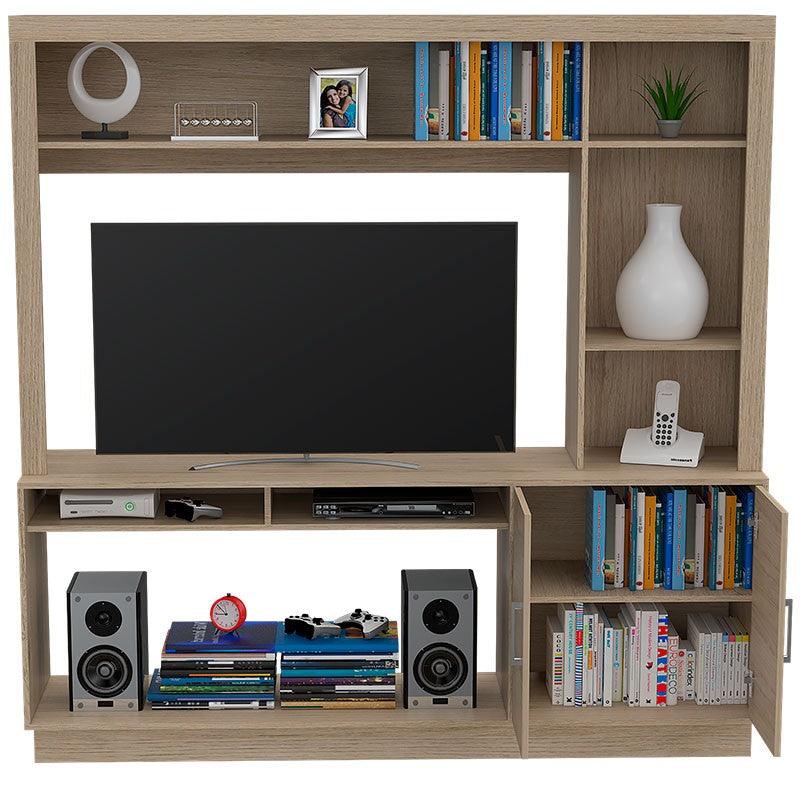 MESA PARA TV ROMEO, BEIGE, CON ESPACIO PARA TELEVISOR DE HASTA 55 PULGADAS