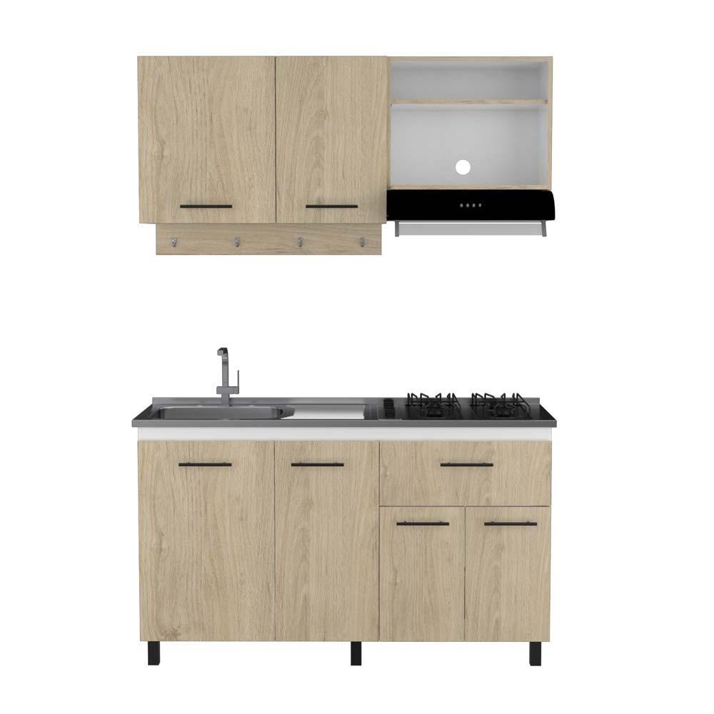 COCINA INTEGRAL KANE, BEIGE Y BLANCO, NO INCLUYE MESÓN