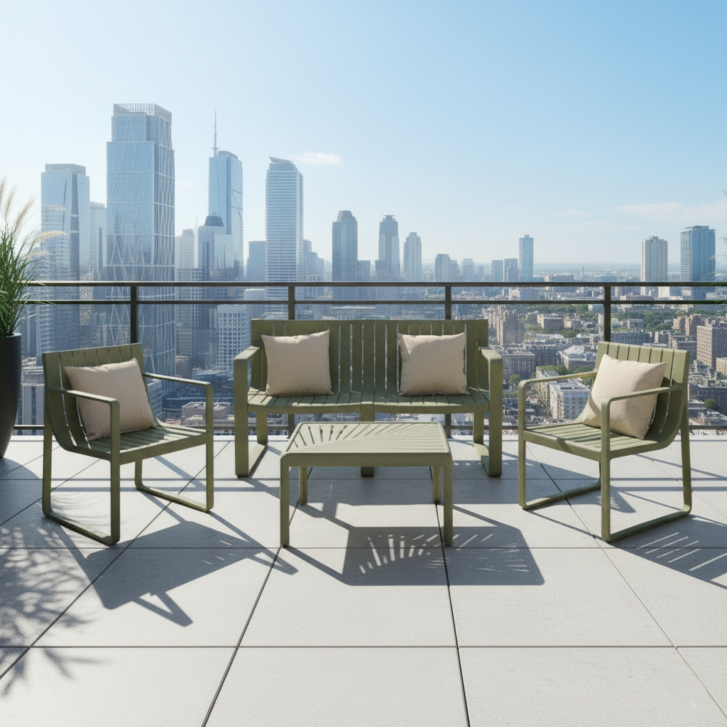 SALA DE EXTERIOR TERRALUZ, VERDE OLIVO