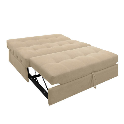 SOFA CAMA ANGELA CON BRAZOS TELA BEIGE