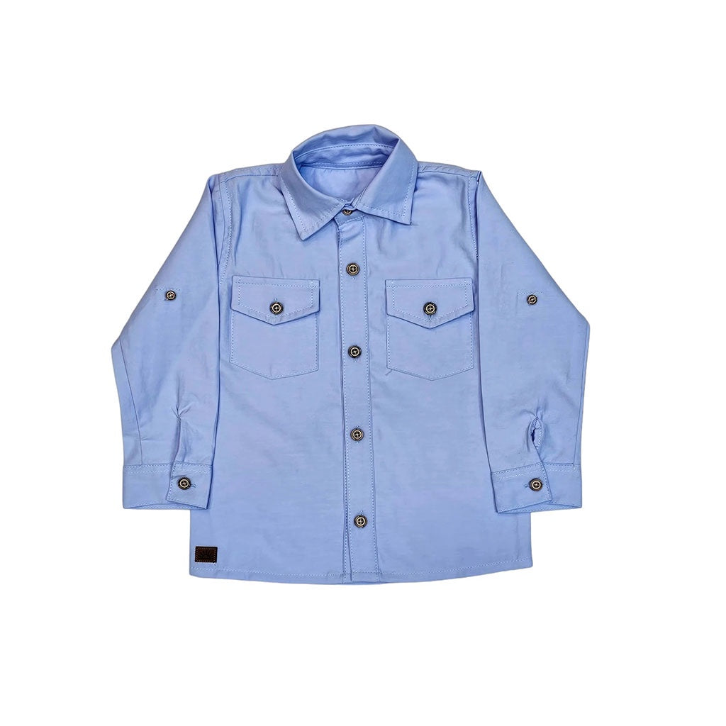7507 - CAMISA OXFORD MANGA LARGA PARA NIÑO | CAMISA BOTONES ALGODÓN