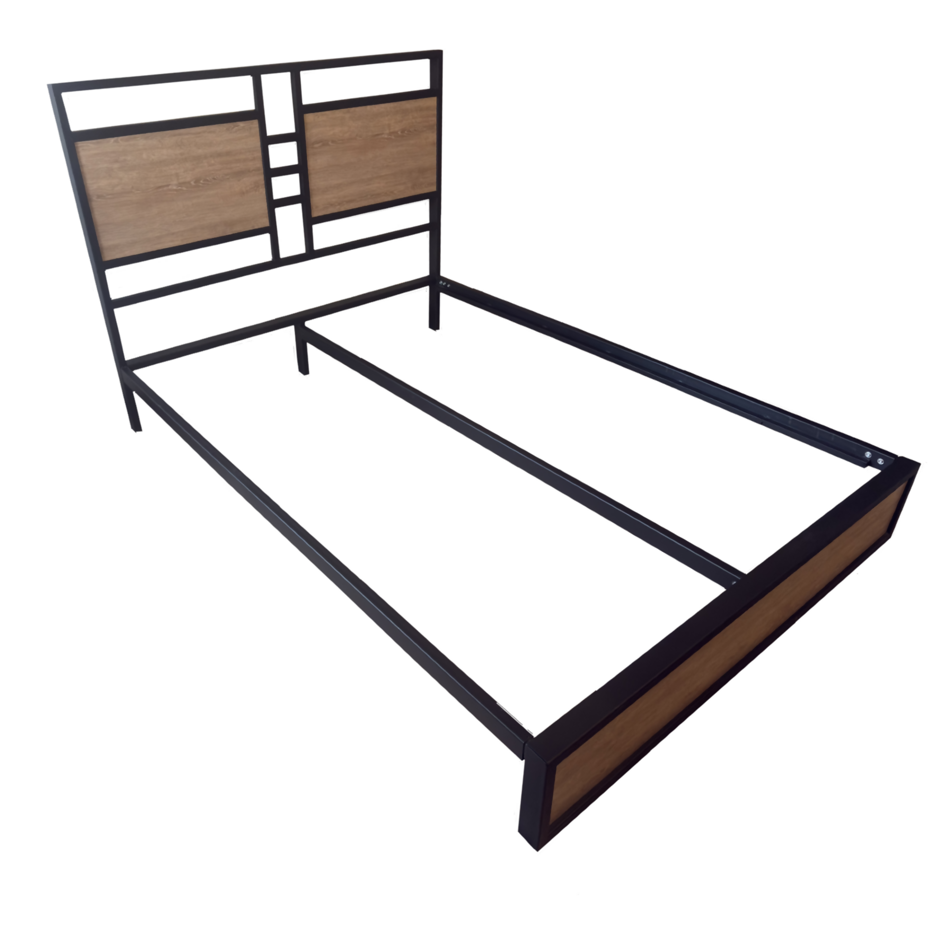 CAMA DOBLE METAL MADERA AMATISTA CAFE 140 X 190 X 24/CAFE