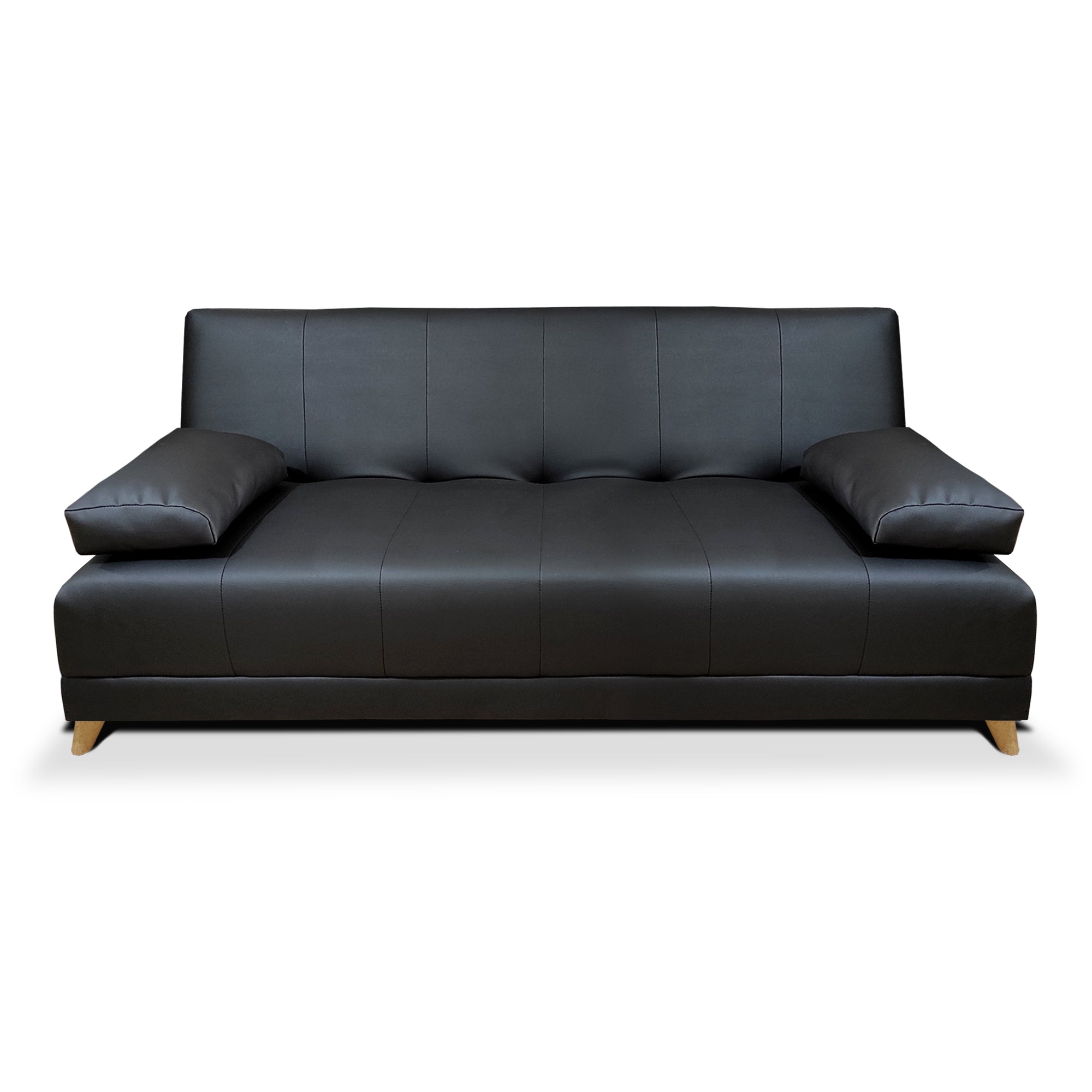 SOFACAMA SABATH 3POS 90X180X110 TIPO CUERO NEGR
