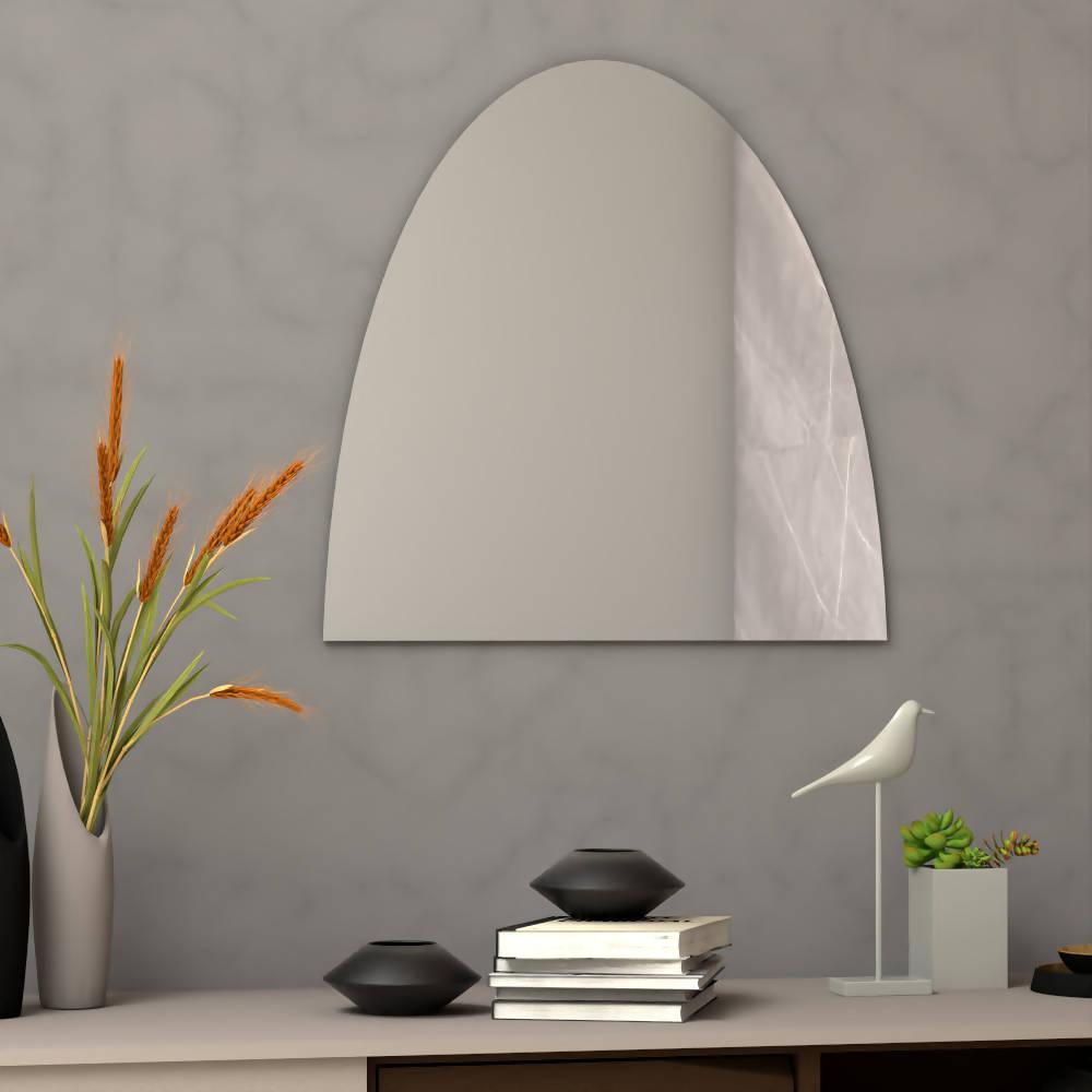 ESPEJO SEMI OVALADO SORANO, GRIS, DISEÑO MODERNO