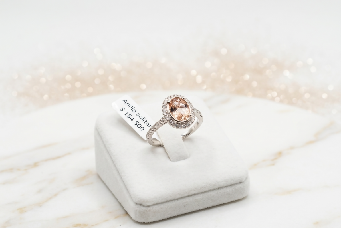 ANILLO SOLITARIO CON CIRCON ROSADO