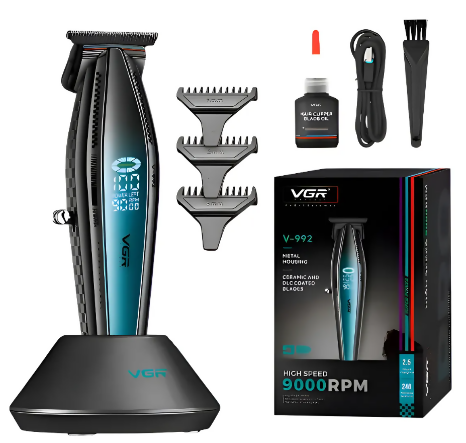 MÁQUINA PATILLERA VGR V-992 INALÁMBRICA PROFESIONAL 9000RPM NEGRO 110V