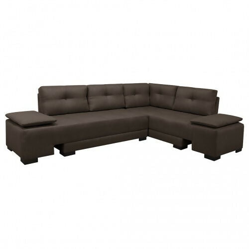 SOFA CAMA EN L STERIMBERG ANTIFLUIDOS CAFÉ