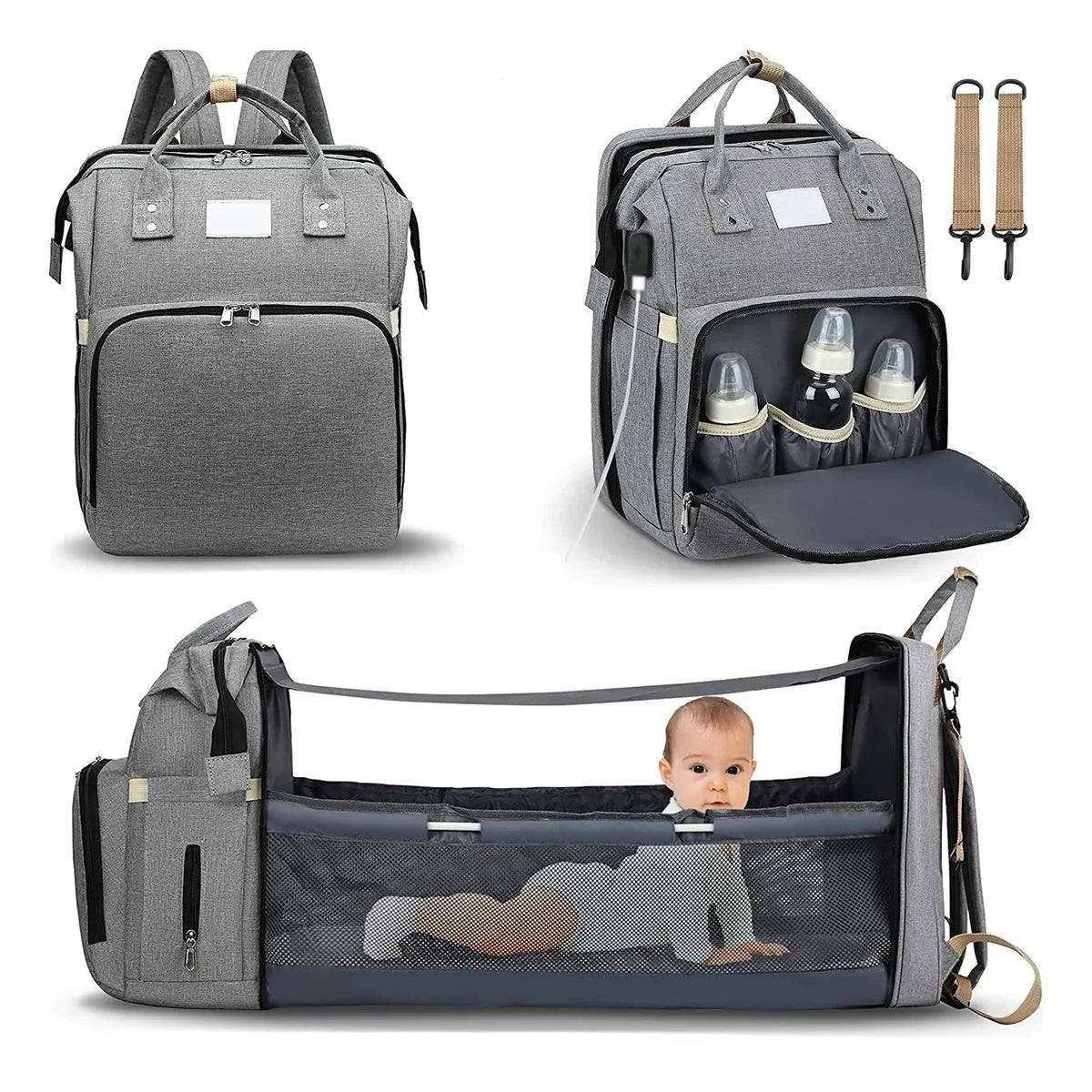 PAÑALERA TIPO CUNA CON CAMBIADOR 8 EN 1