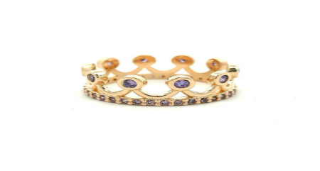 ANILLO CON CIRCONES TIPO CORONA PEQUEÑA