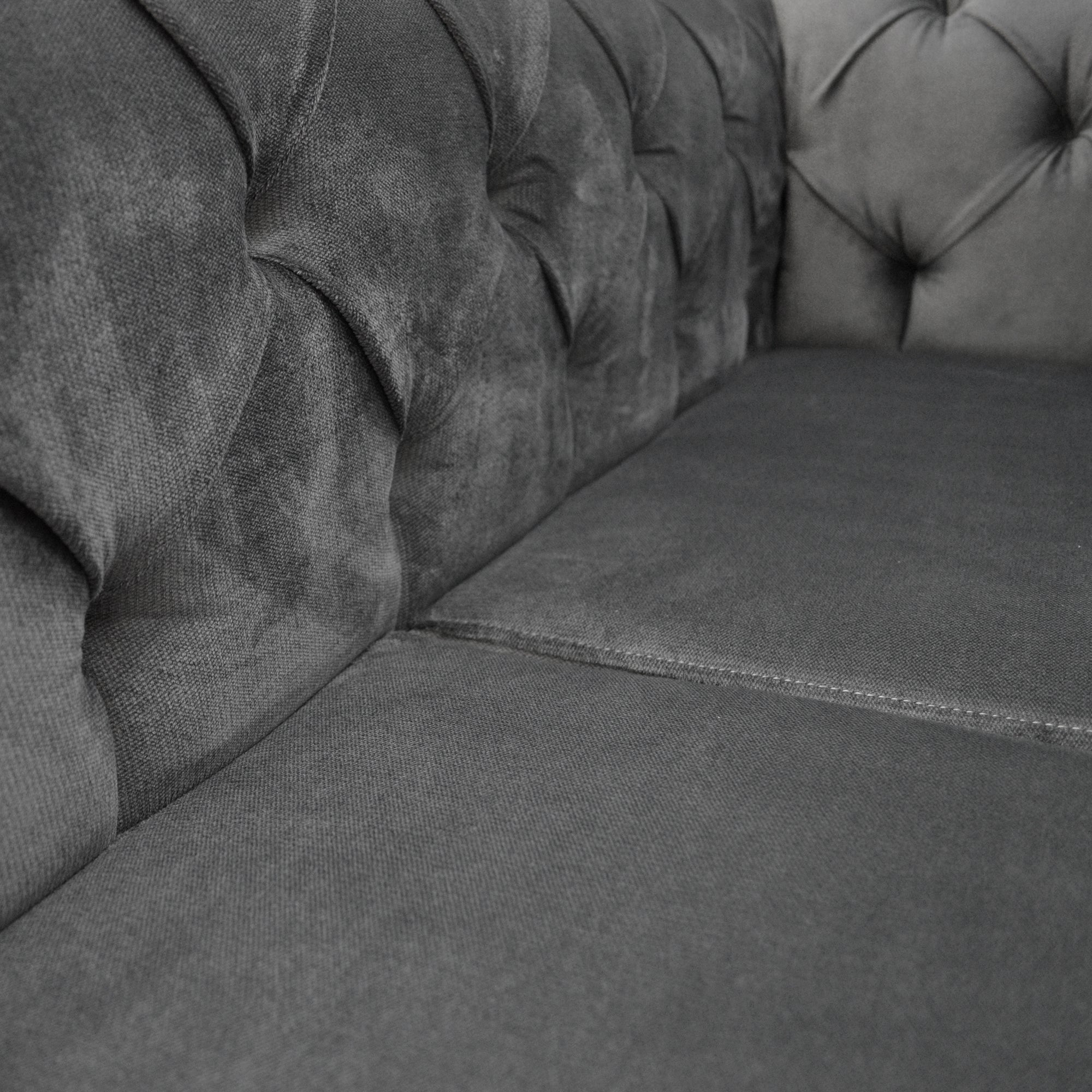 SOFA CHESTERFIELD 2 PUESTOS 78X170X90 TELA GRIS