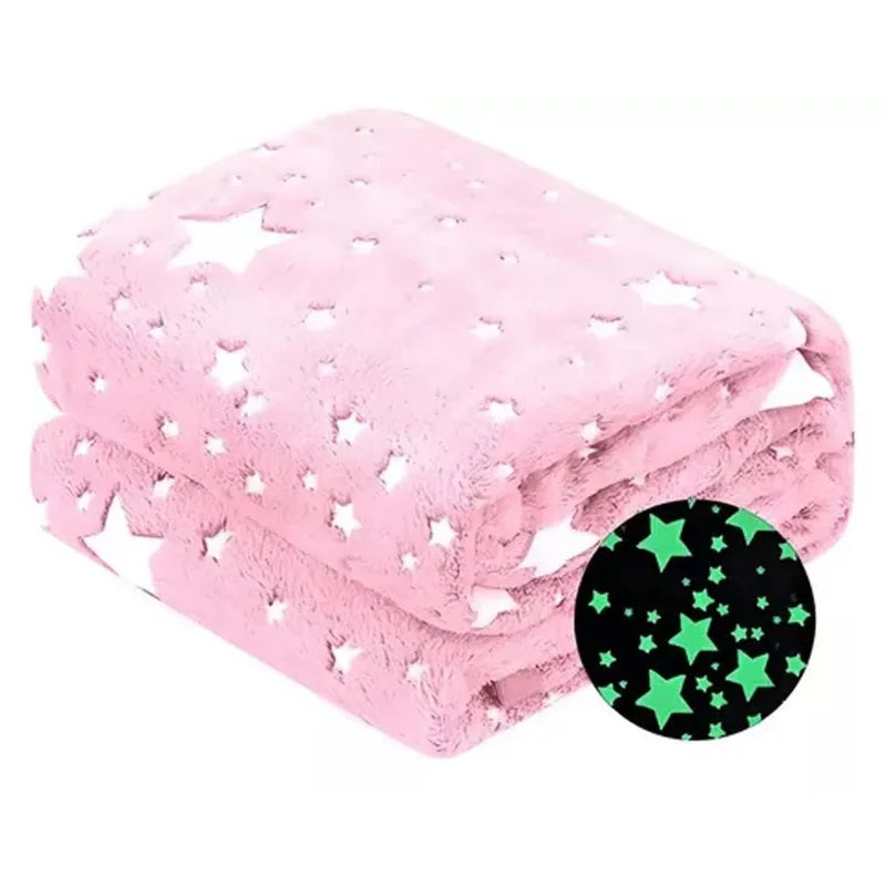 COBIJA MÁGICA MANTA TÉRMICA BRILLA EN OSCURIDAD COLOR ROSA