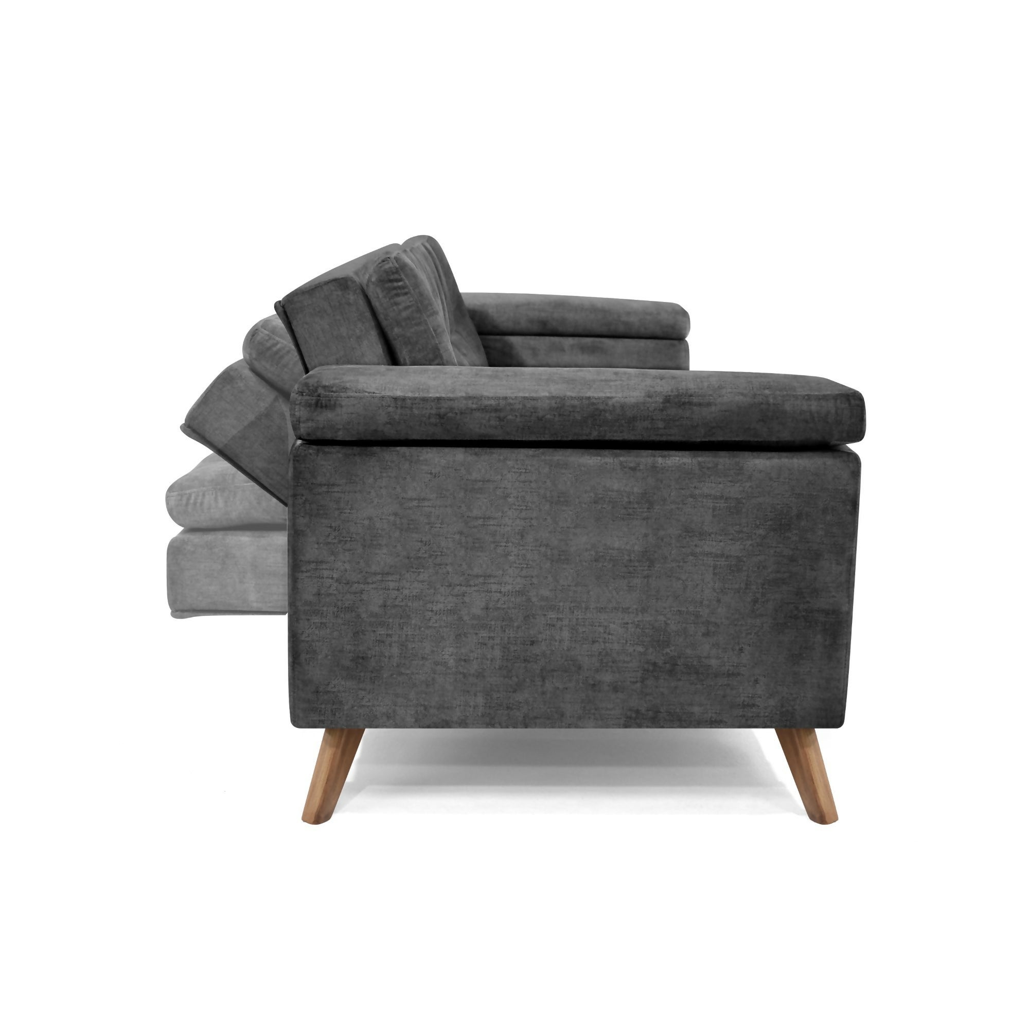 SOFA CAMA RECLINABLE MORETTO 230X86X82 TELA GRIS
