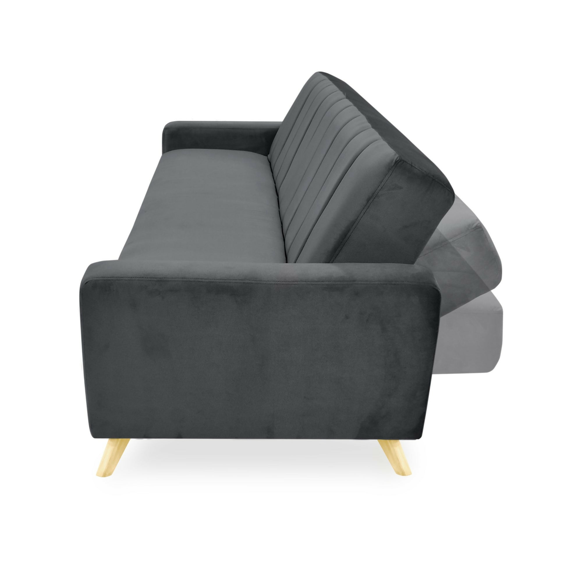 SOFA CAMA RECLINABLE DOMINIC 206X90X80 TELA GRIS