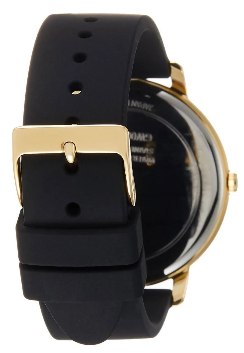 GUESS-GW0004L1- NOVA WOMEN 40 MM STAINLESS STEEL DORADO-NEGRO SILICONA QUARTZ
