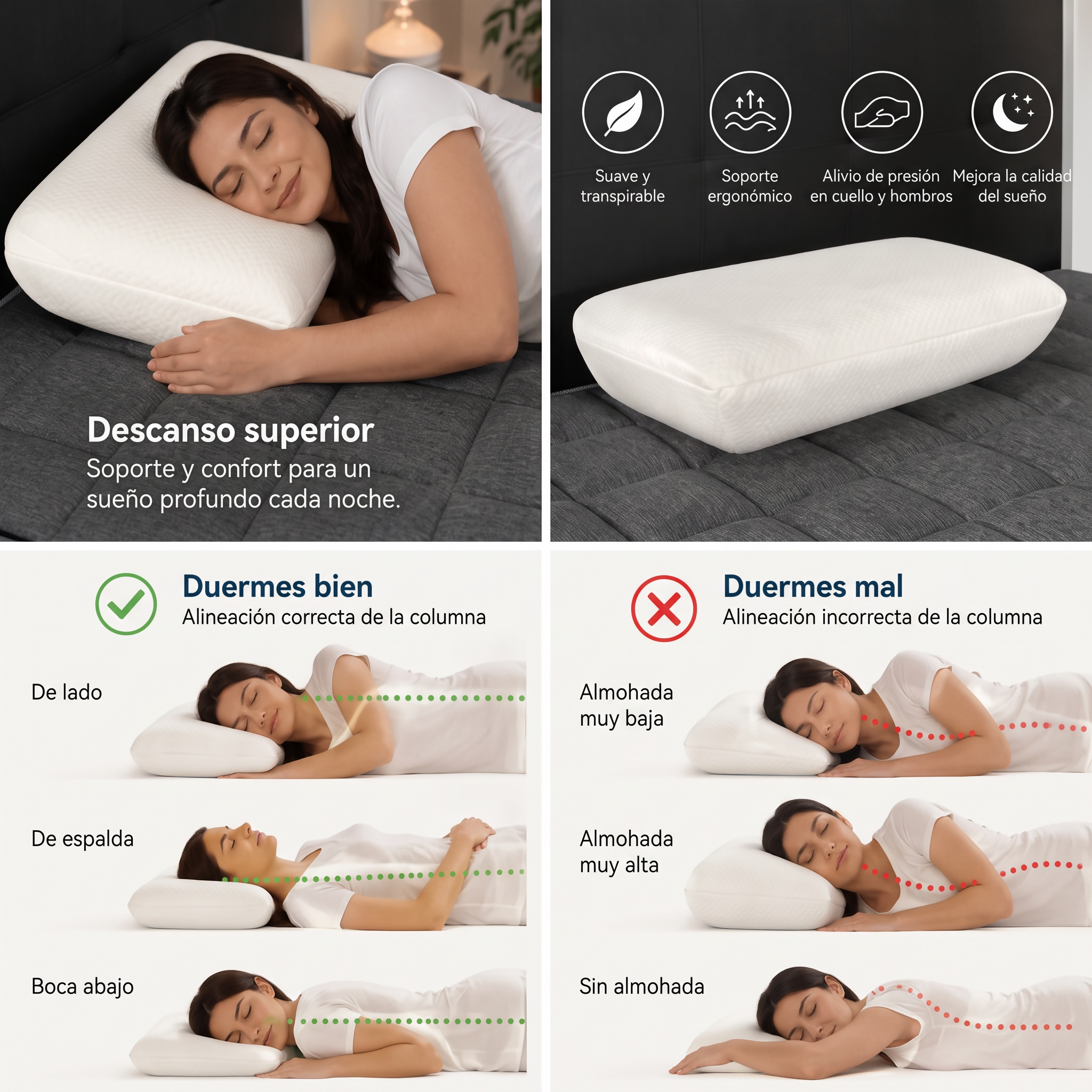 ALMOHADA MULTIFUNCIONAL X2 COLOR BLANCO