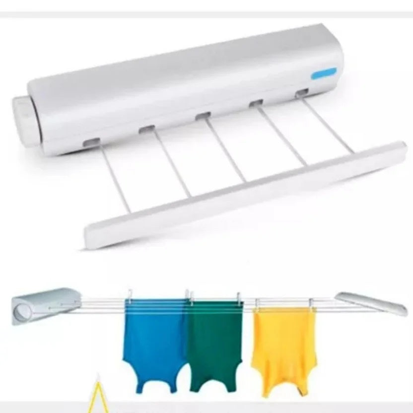 TENDEDERO RETRACTIL PARA ROPA 5 LINEAS AJUSTABLE BLANCO