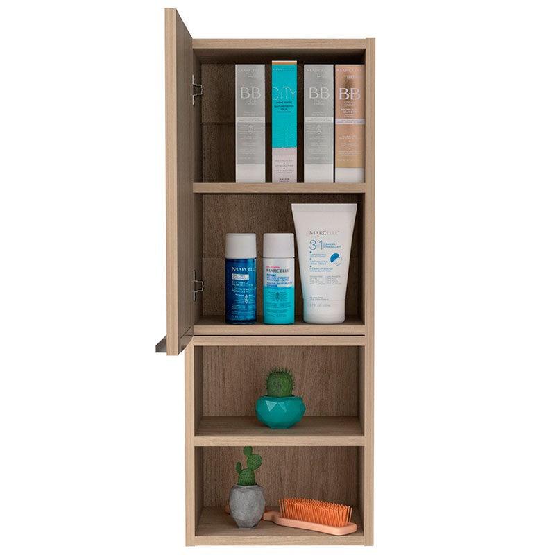 GABINETE DE BAÑO CIRO, BEIGE, CON PUERTA Y CUANTRO ENTREPAÑOS