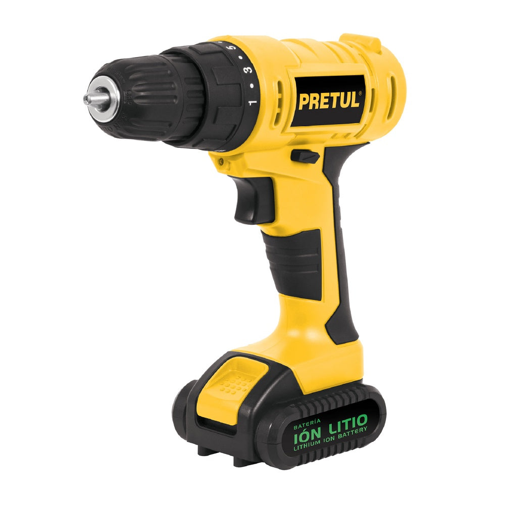 TALADRO 3/8", 12V, 1 BATERÍA 2AH, PRETUL