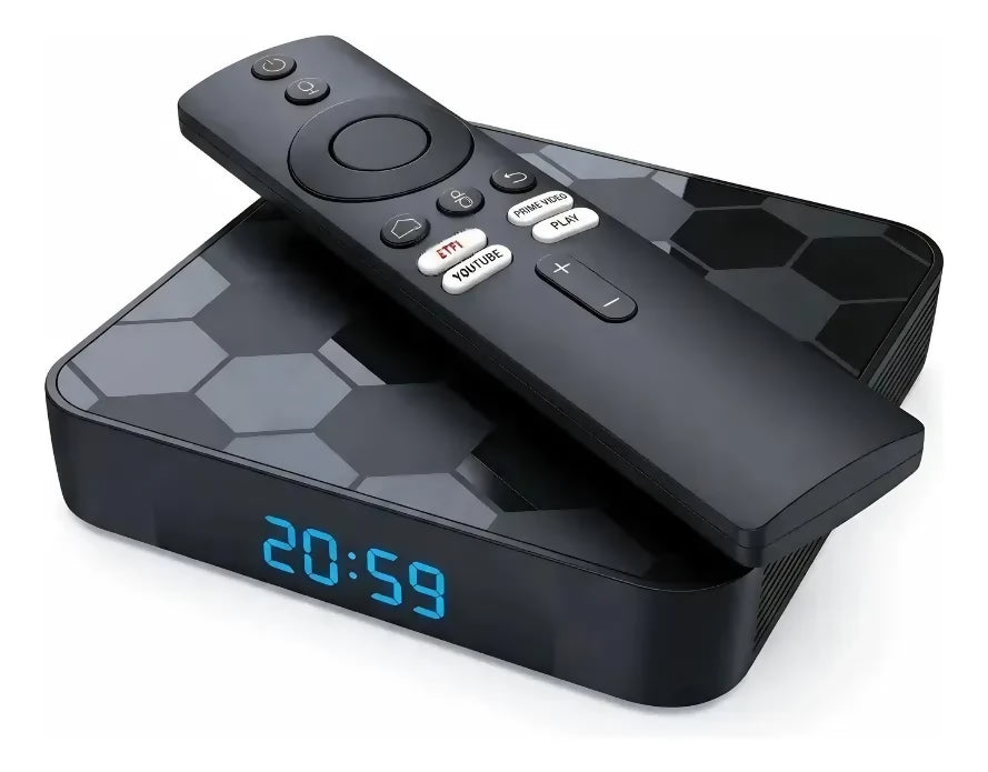 TV BOX I96 FOOTBALL ANDROID TV 8K WIFI BT CHROMECAST VOZ