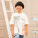 45657 CAMISETA OVERSIZE ESTAMPADO PALMERA PARA NIÑO JUNIOR