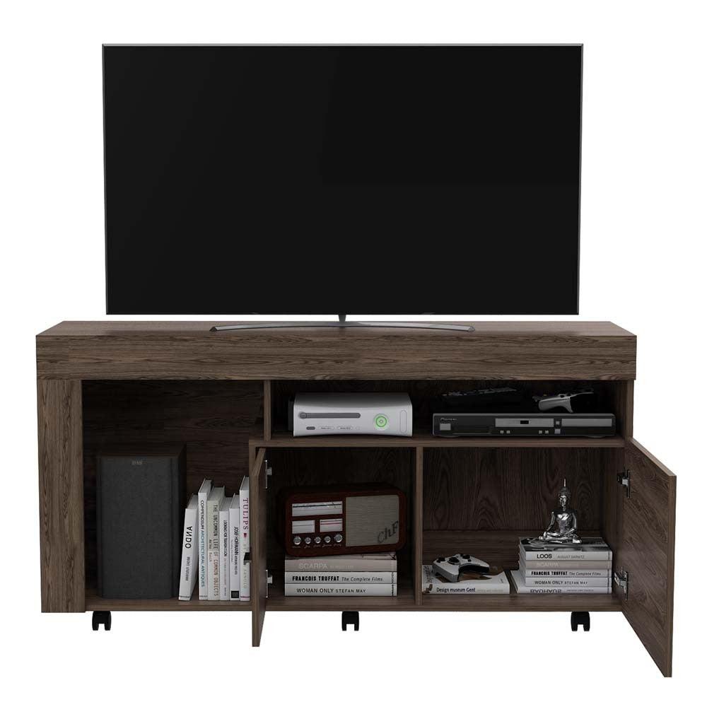 MESA PARA TV LUK, CHOCOLATE, CON ESPACIO PARA TELEVISOR DE HASTA 60 PULGADAS