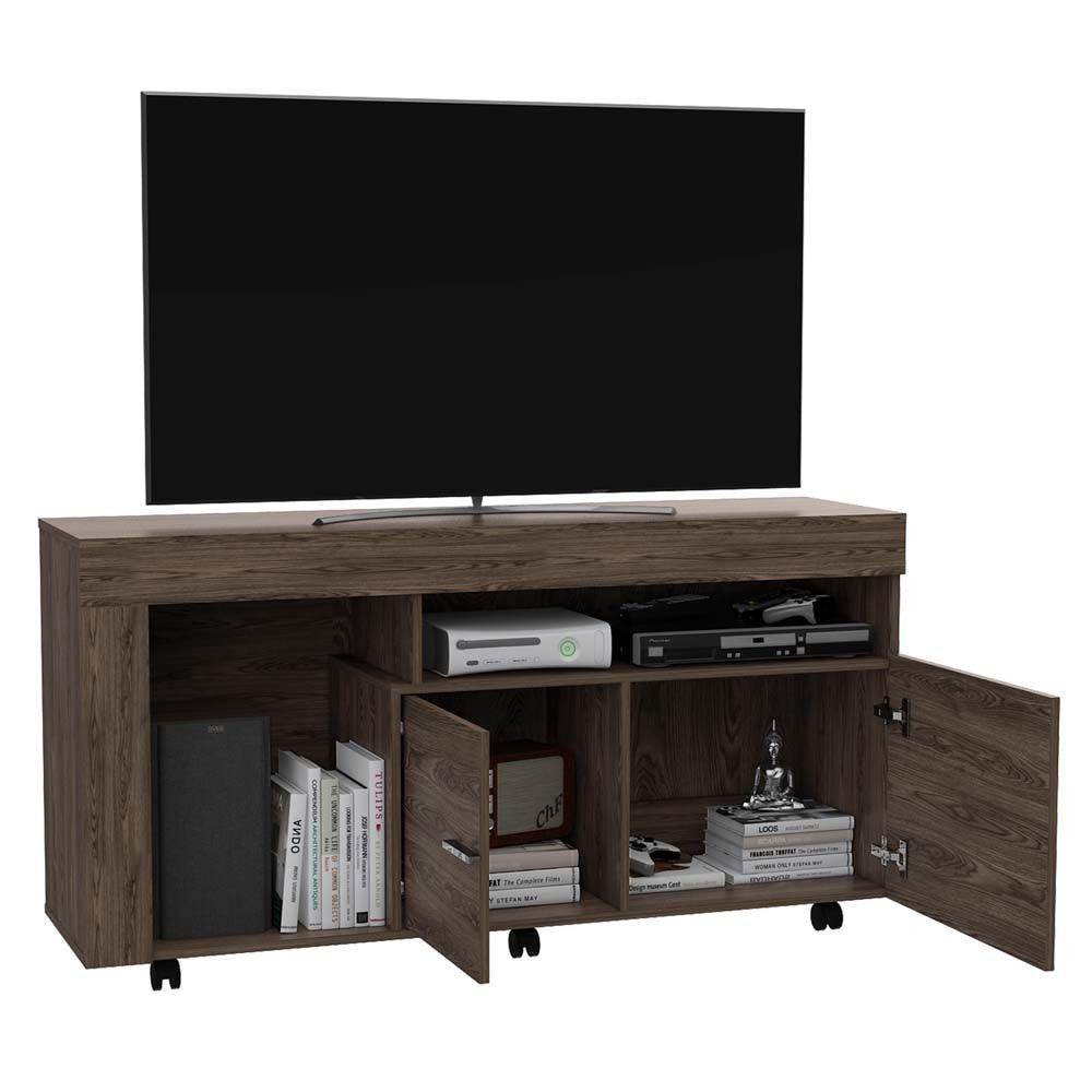 MESA PARA TV LUK, CHOCOLATE, CON ESPACIO PARA TELEVISOR DE HASTA 60 PULGADAS