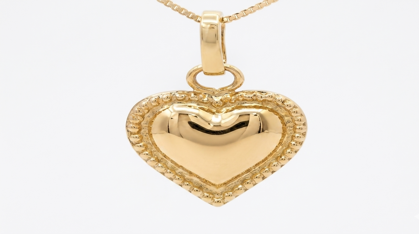 DIJE CORAZON TROQUELADO CON LAZO