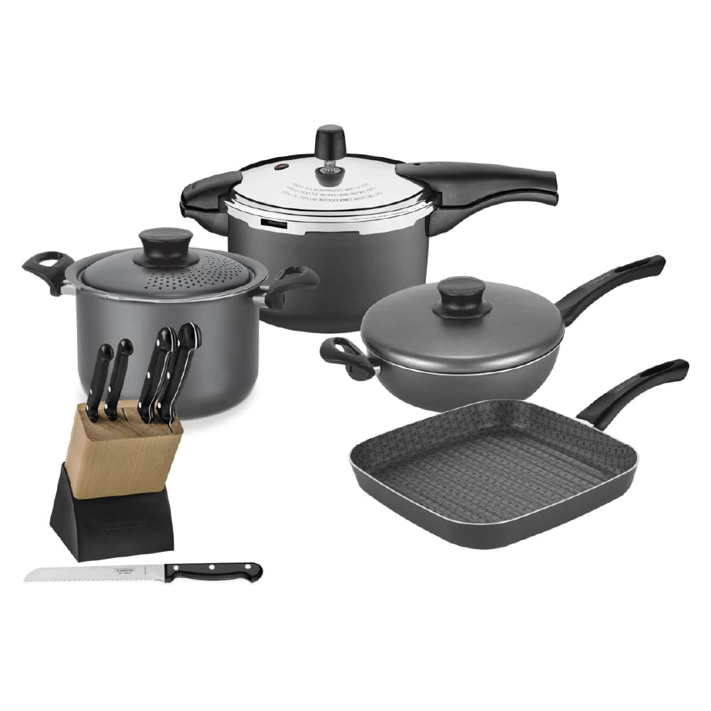 BATERÍA DE COCINA 13PZ STARFLON MAX GRAFITO