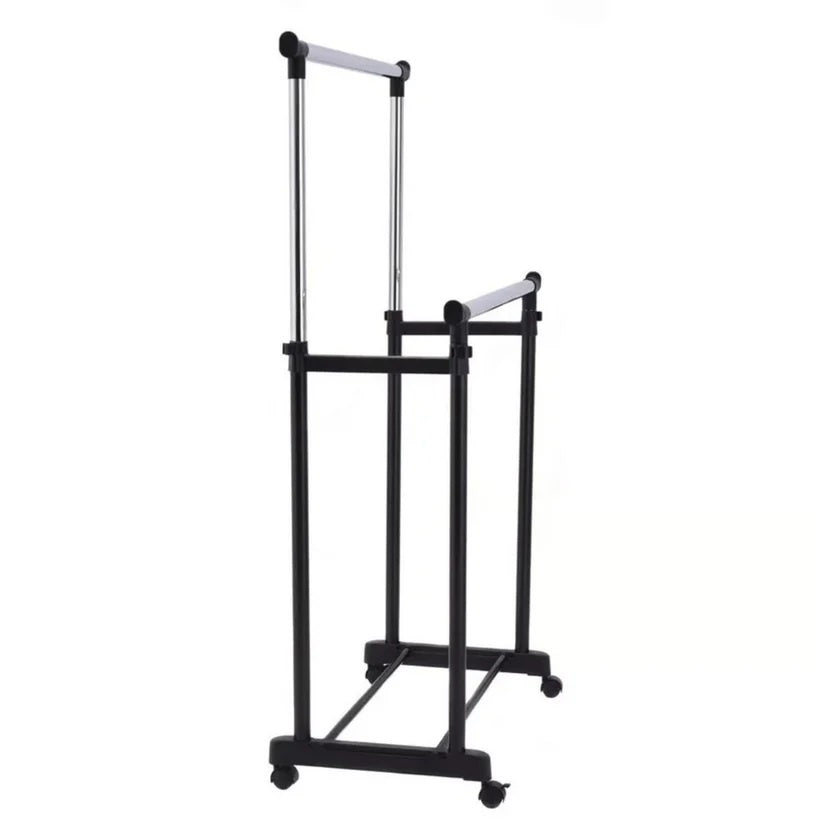 TENDEDERO ORGANIZADOR DE ROPA DOBLE ROPERO METÁLICO PORTÁTIL ZAPATERO