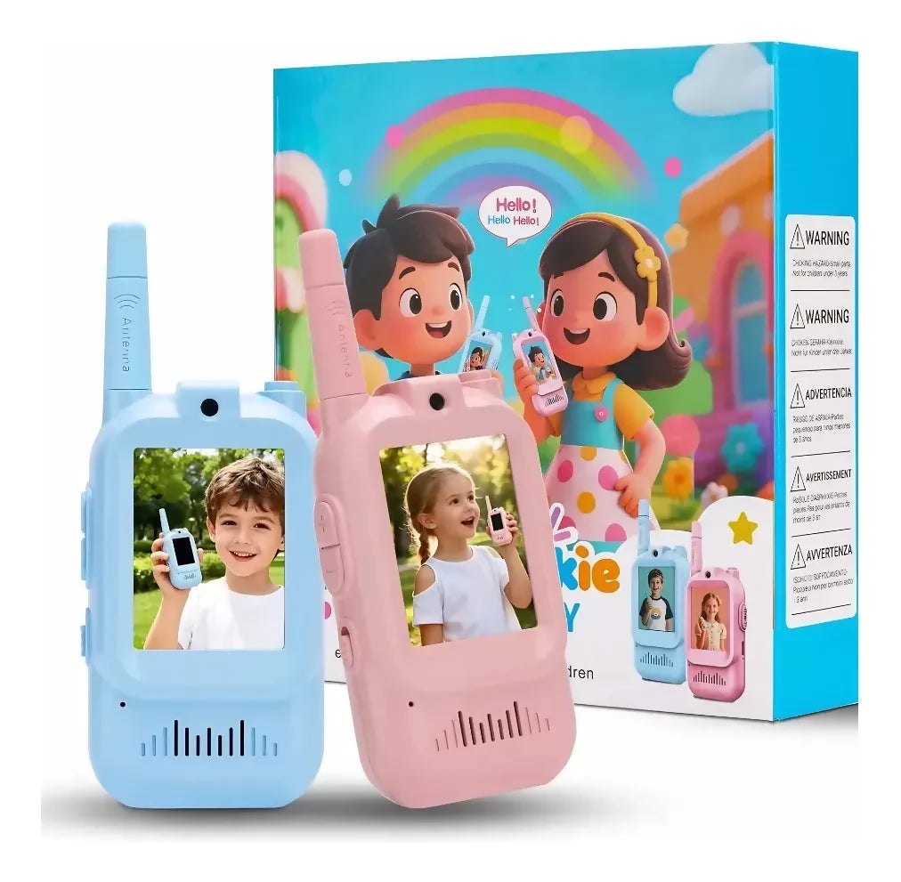 WALKIE TALKIE NIÑOS VIDEO LLAMADA RECARGABLE TIPO C PANTALLA