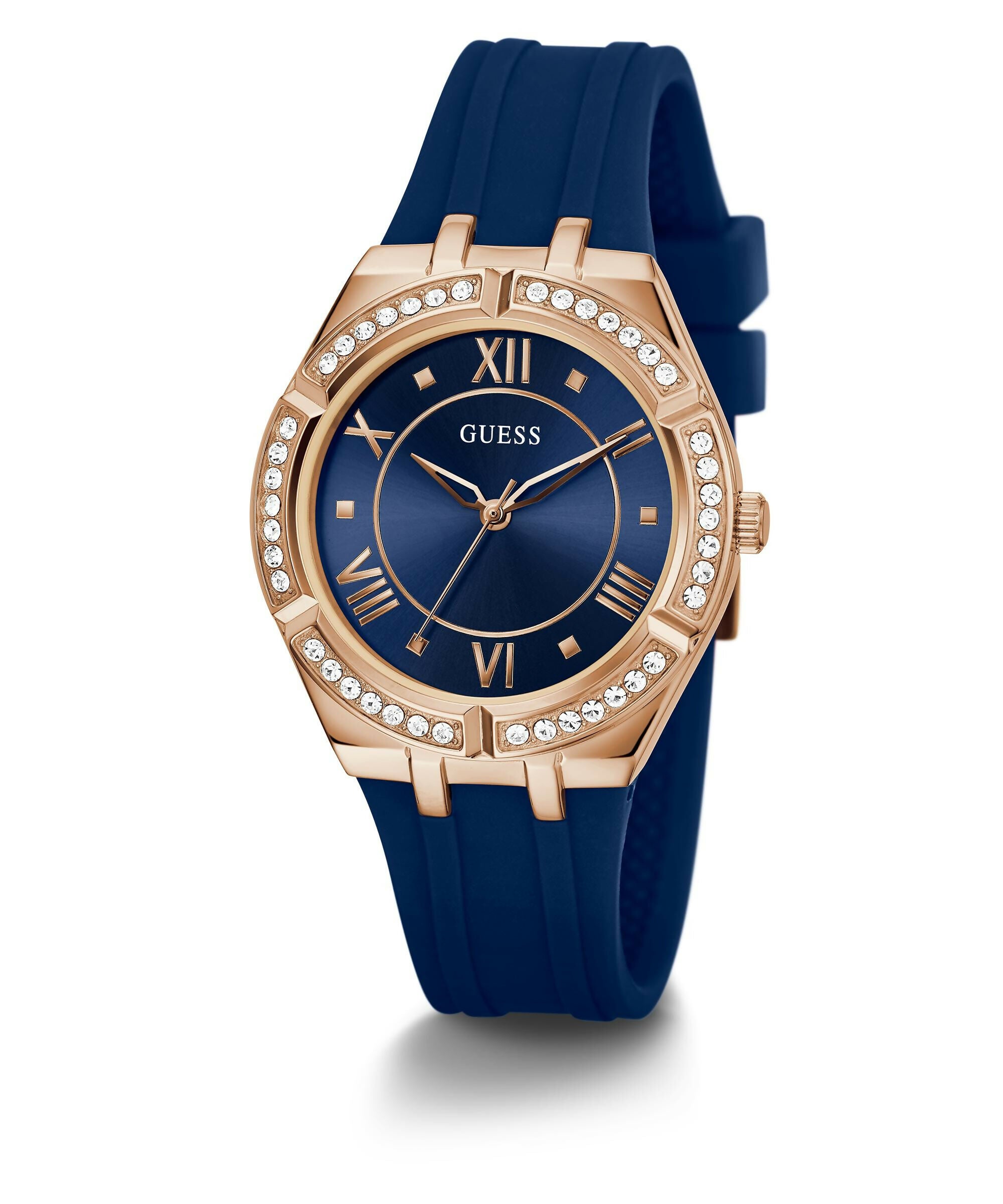 GUESS-GW0034L4-COSMO WOMEN 36 MM STAINLESS STEEL AZUL-DORADO SILICONA QUARTZ