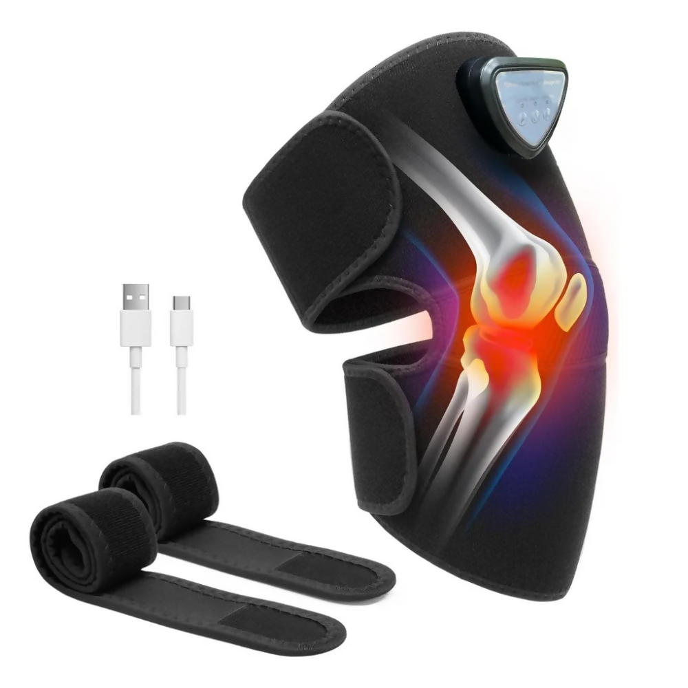 MASAJEADOR RODILLERA ELÉCTRICO CON CALEFACCIÓN 5 NIVELES NEOPRENO NEGRO