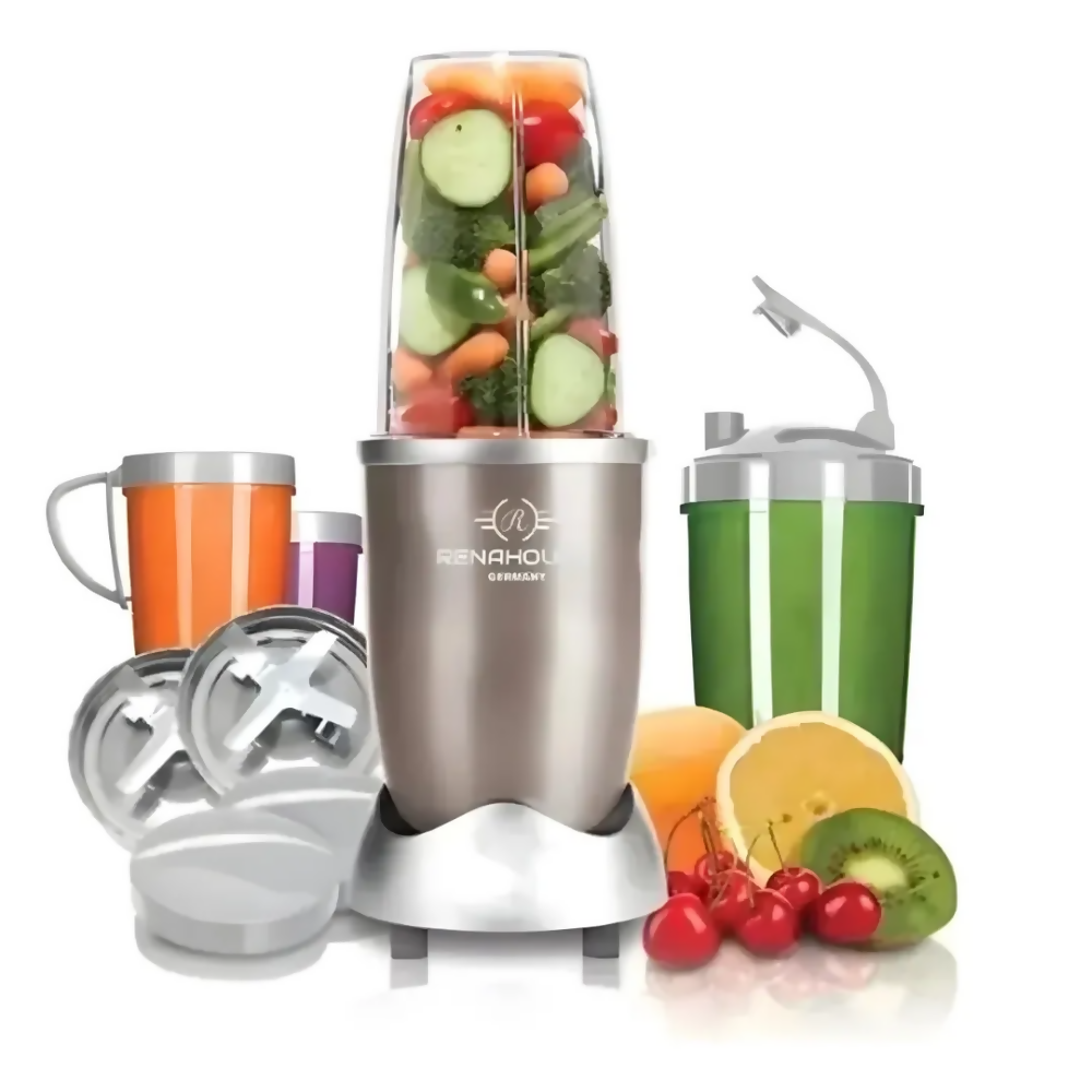 LICUADORA EXTRACTOR 1000W GERMANY RENAHOUSE ALTA POTENCIA PLATEADO