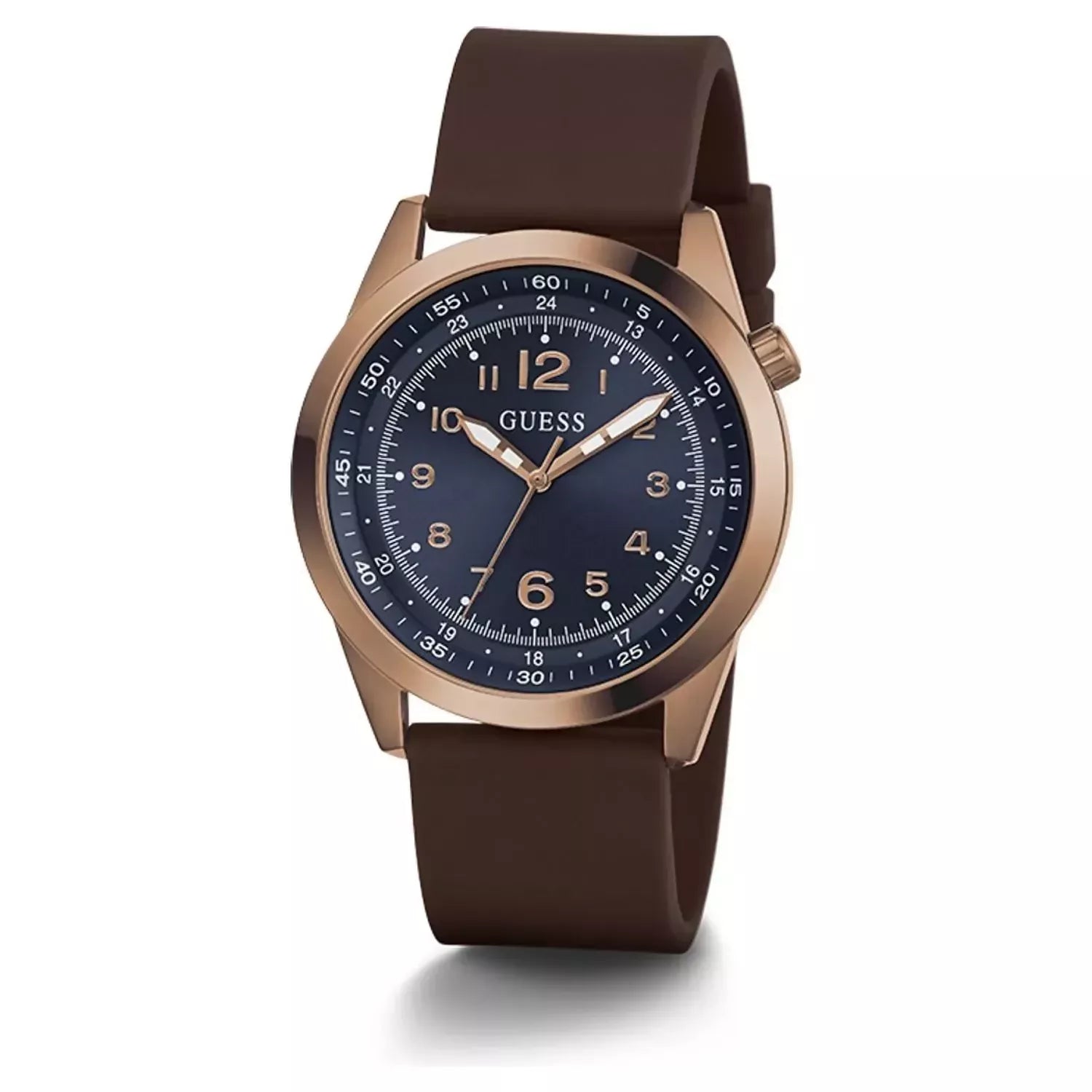 GUESS-GW0494G3- MAX MEN 42 MM STAINLESS STEEL CAFE SILICONA QUARTZ